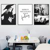 Plakaty modowe Czarno-białe obrazy na płótnie Streetscape Piękno Sztuka ścienna Nordic Room Dekoracyjne obrazy Wystrój domu HD0094