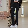 Plus Size High Waist Slim Fit Elastic Denim Pants with Zippers and Double Buttons for Women