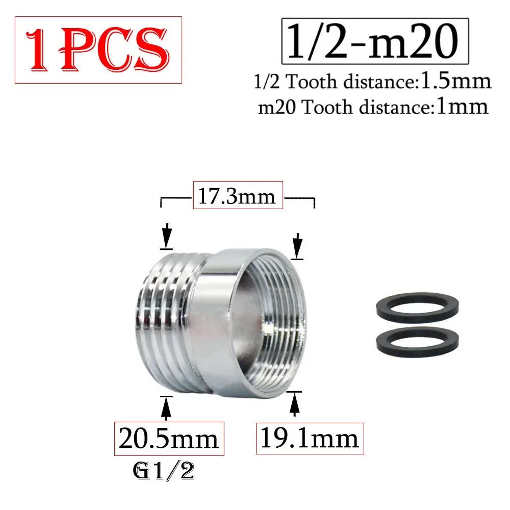 Mässing 1/2 x M16 M18 M20 M22 M24 M28 Gänganslutning Silver Krananslutningar Vattenrenare Tillbehör Köksvattenkran Adapter