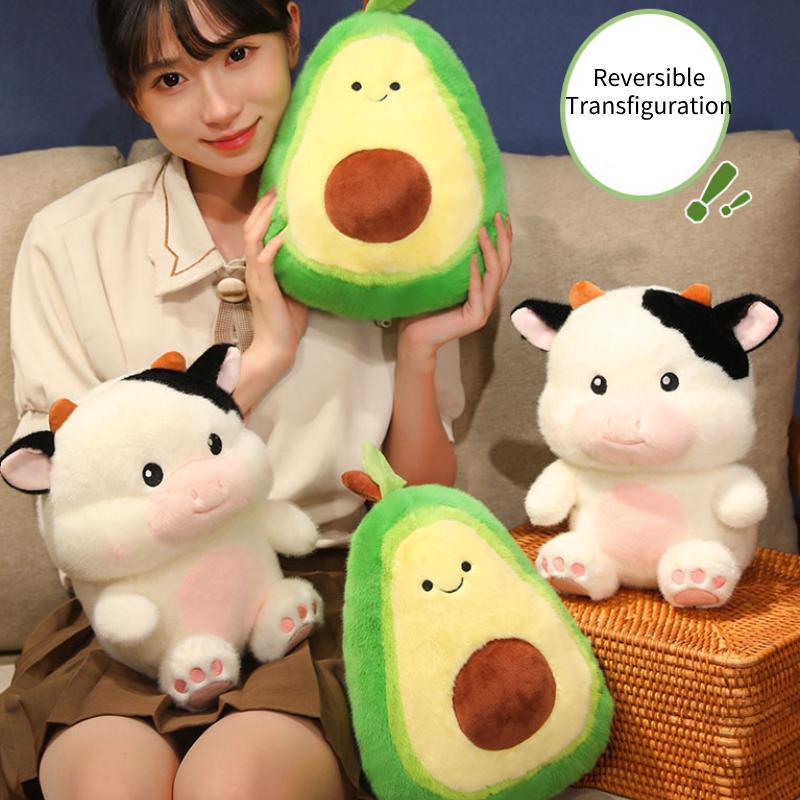 Transfiguration Avocado Dairy Cattle Plush Toy Sofa Pillow Room Decoration Gift