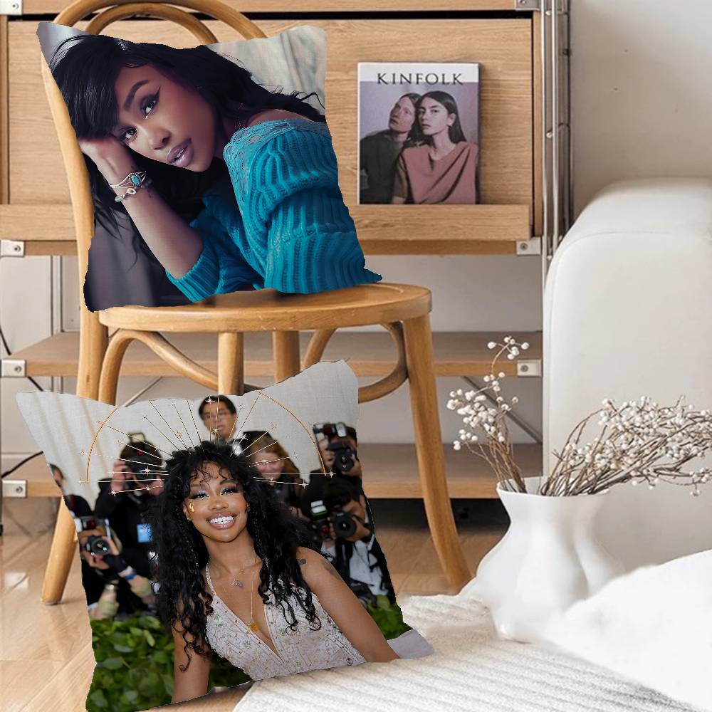 SINGER S-SZA Pillow Case Removable Washable Cushion Cover – All-Season Soft Linen