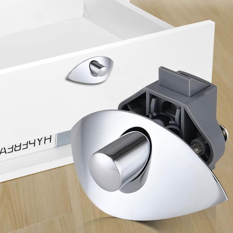 Cabinet Lock Handle Furniture Door Lock Cupboard Hardware Household Drawer Keyless Button Lock Push Catch