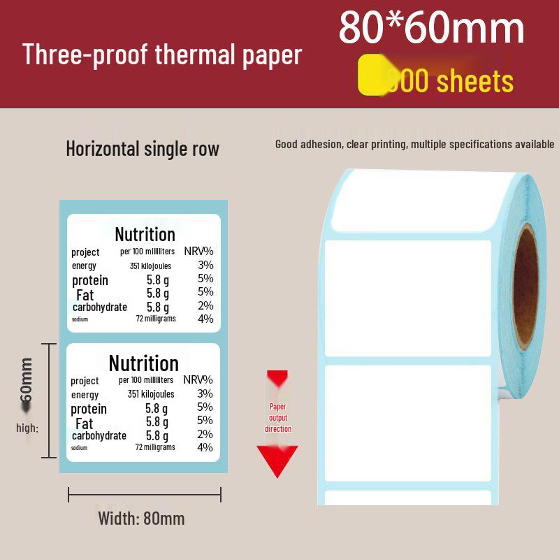 Waterproof Self-Adhesive Thermal Label Paper for ePacket Waybills, 100x150 Mm