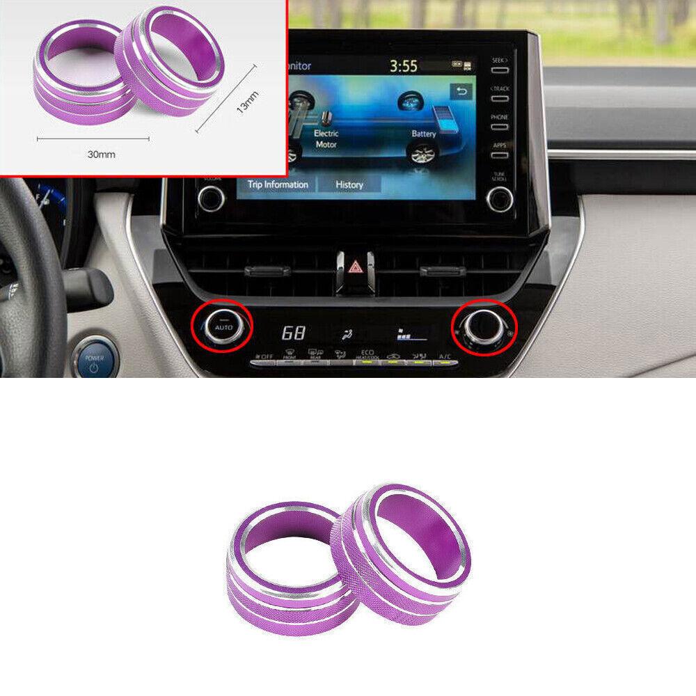 For Toyota Corolla - Purple Aluminum Central Console AC Knob Decor Trim