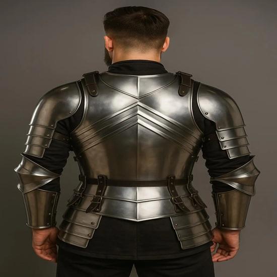Medieval Gothic Steel Armor Jacket Battle-Ready Cosplay Costume Gift Item for Father, Brother, Boyfriend, Husband