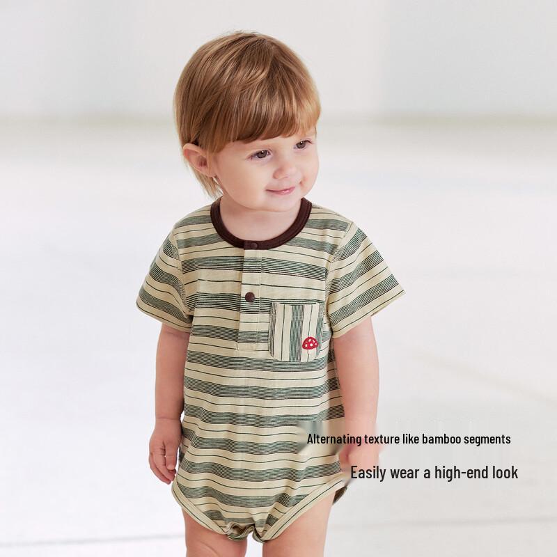 Babylove Unisex Summer Striped Short Sleeve Romper