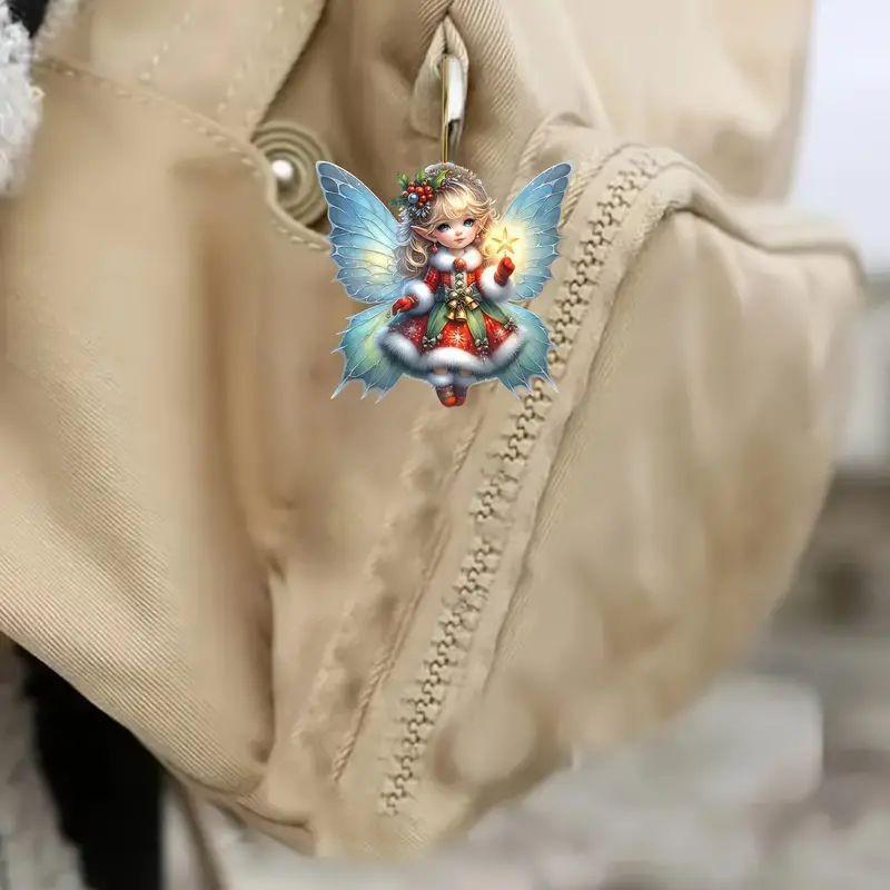 Adorable Acrylic Christmas Elf Ornament Charming Car Hanging Decoration Perfect For Festive Cheer