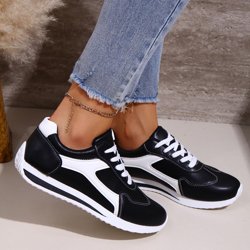 Spring Women Sneakers Comfortable Outdoor Fashion Versatile Flat Casual Sneakers Lace Up Women Sports Shoes