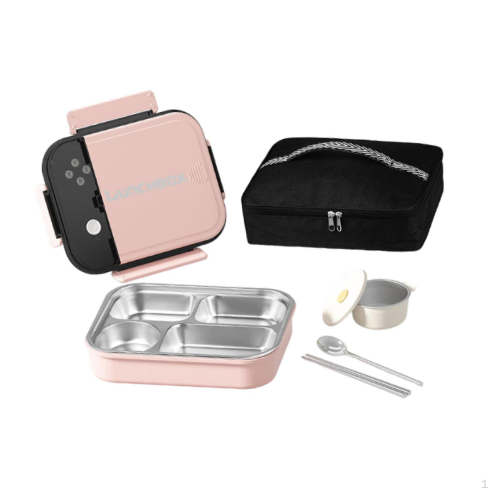 Набор контейнеров для ланча Bento Box, переносной чехол для хранения, сумка для хранения, согревающая еда со столовыми приборами розовый