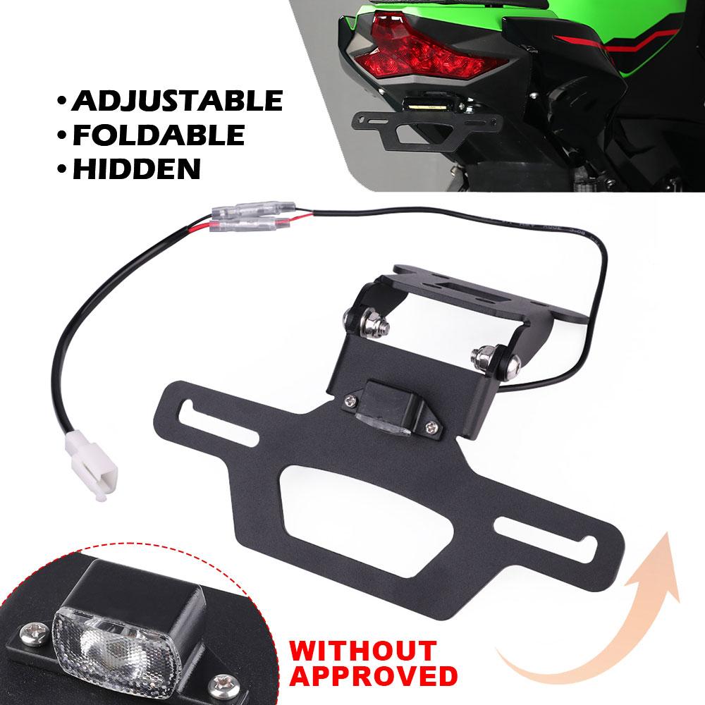 

2018-2024 Z400 Z300 Z250 Tail Tidy License Plate Bracket Foldable Registration Holder For Kawasaki Ninja 250 400 EX400 EX250