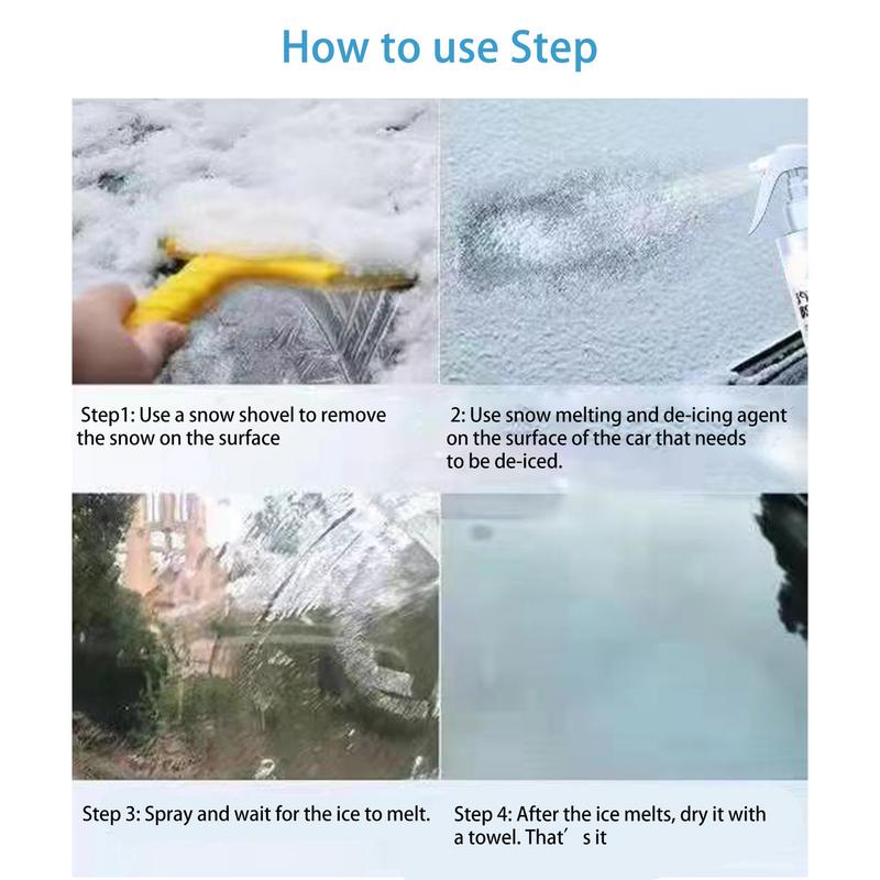 Car Deicer Spray Automotive Glass Car Ice Melt Spray 260ml Ice Removal Spray Windshield Defroster Car Windshield Glass Anti Ice