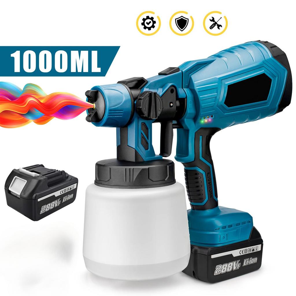 21V Wireless Electric Paint Sprayer Adjustable Nozzle Cordless Spray For Home Renovation Furniture Car Painting Task