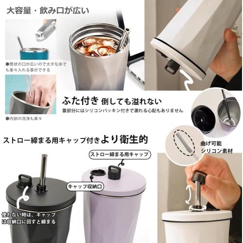 Spill-proof 600ml stainless steel tumbler with straw, wide mouth, and lid. Vacuum insulated, double-walled design for storage and easy carrying. Ideal