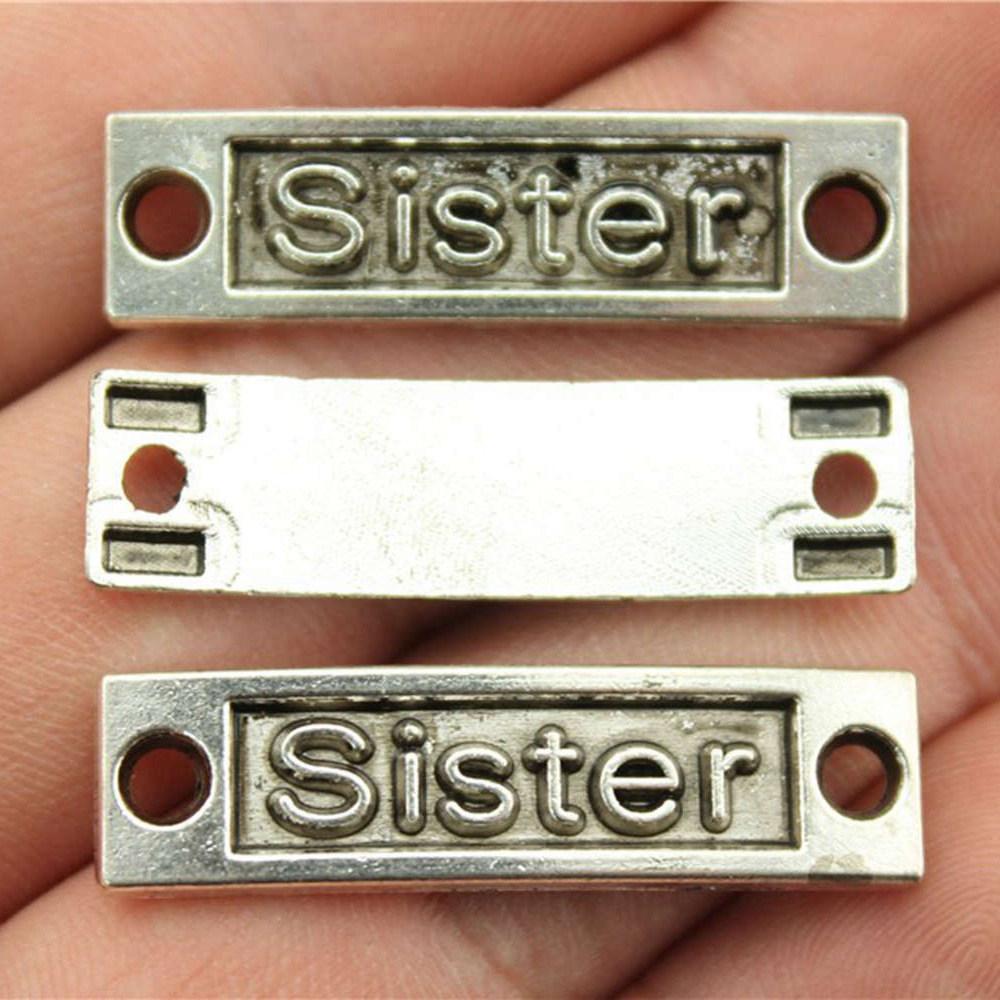 Letter Plate Connectors Alphabet A-Z Antique Bronze Zinc Alloy Jewelry Making Craft Parts DIY Connect Parts