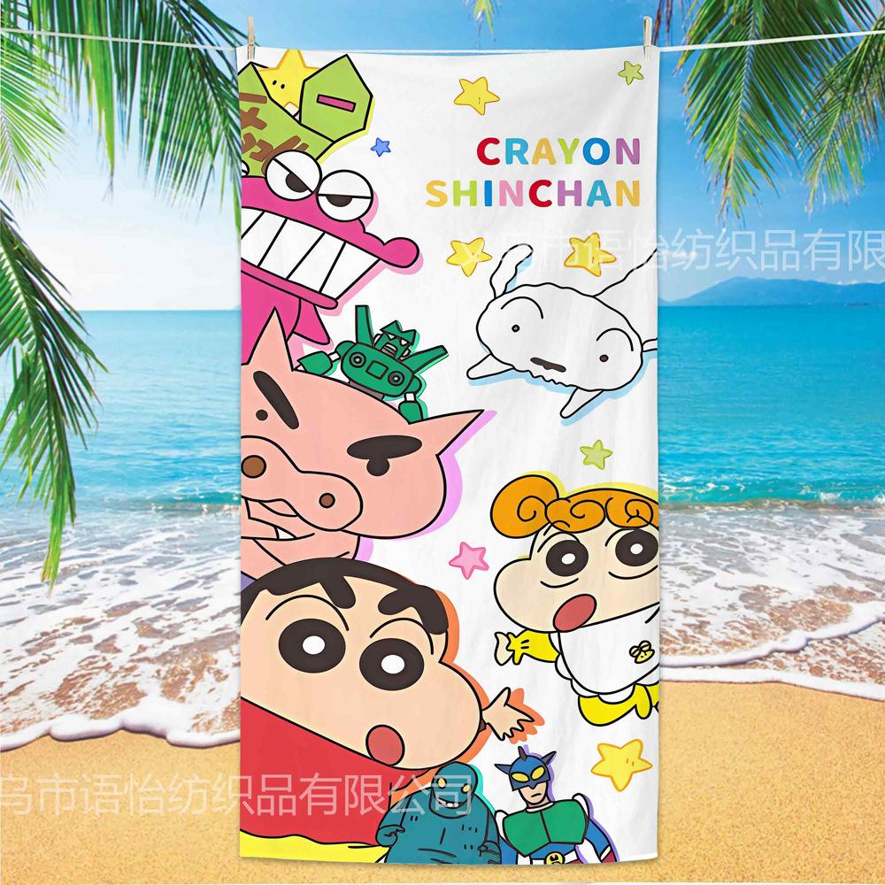 Extra Large Kids Quick Dry Bath Towel Cartoon Character Digital Print Double Sided Flannel Microfiber Beach Towel