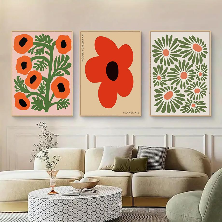 Abstract Flowers Wall Art Posters Gallery Prints Canvas Decorative Painting Wall Decoration Mural Pictures Living Room Decor