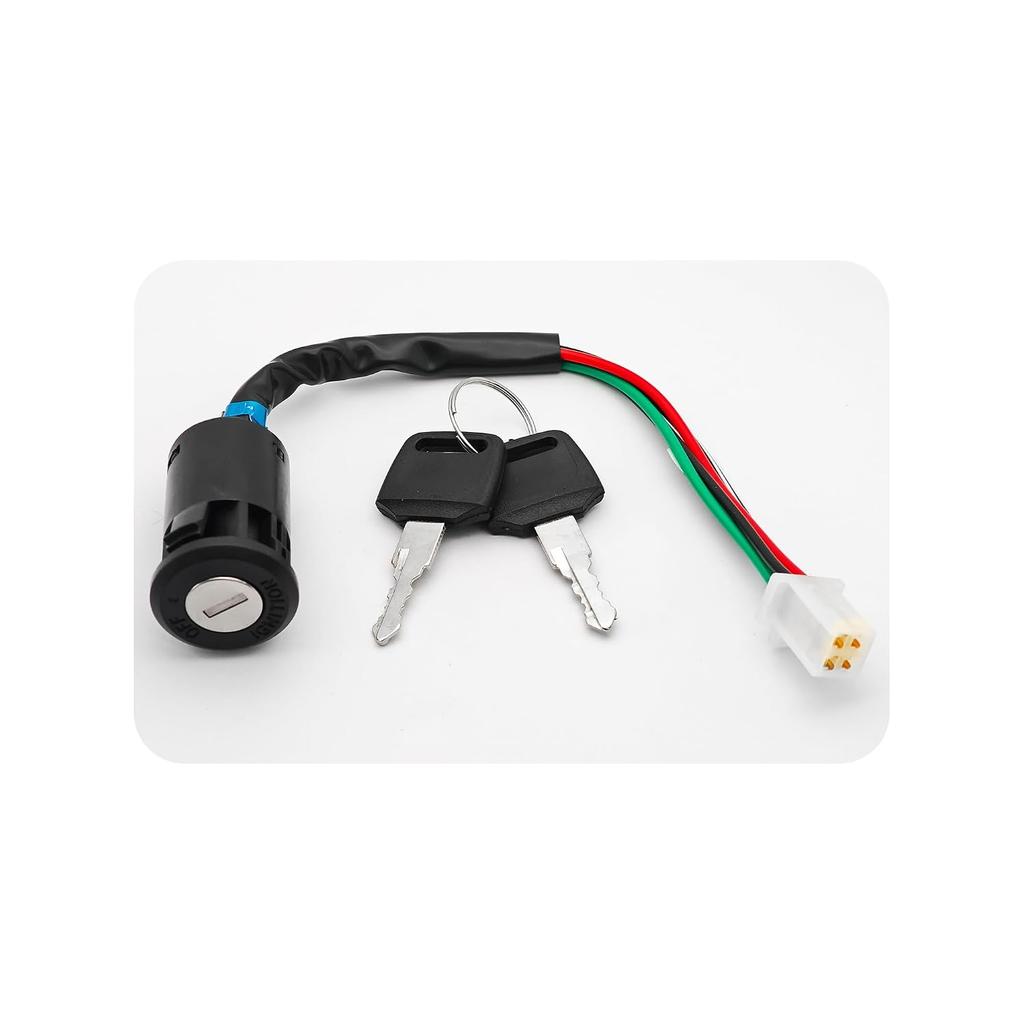 4 Pin Ignition Key Switch 4 Wire Compatible with Most 50cc–250cc ATV Dirt Bike, Electric Scooter