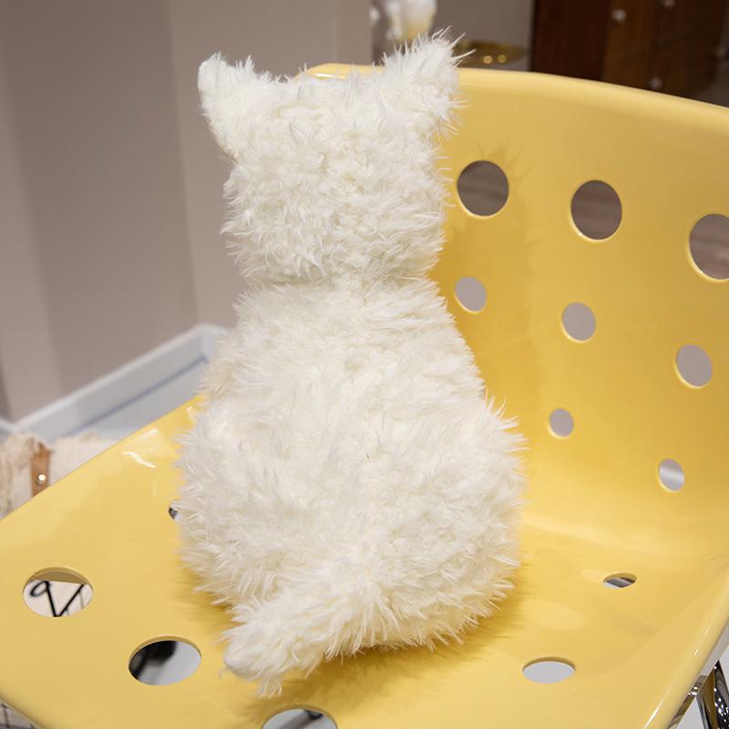 Lifelike Plush West Highland White Terrier Toy Fluffy Real-life Stuffed Animals Dog Soft Doll Kids Toy Birthday Gift