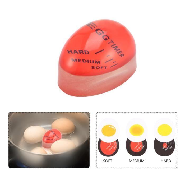 

Minuteur à œufs - Résine - Rouge - Change de couleur - Échelles graduées - Non toxique