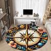 1 Stück Kompass Floral Büro Runder Teppich, Innenmatte Geeignet für Büro, Unter Bürostühlen Schlafzimmer Wohnzimmer Heimdekoration, Raumdeko