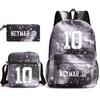 Neymar Schoolbag Star Neymar With Surrounding Printed Backpack For Boys And Girls Campus 3PCS Schoolbag