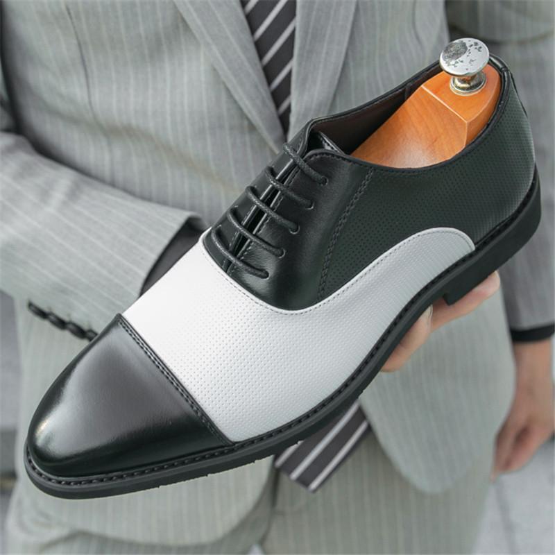 

Мода Мода Новые Мужские Заостренные Черные С Белой Вставкой Повседневные Оксфорды Мужская Вечерняя Одежда Выпускной Формальная Свадебная Обувь 38