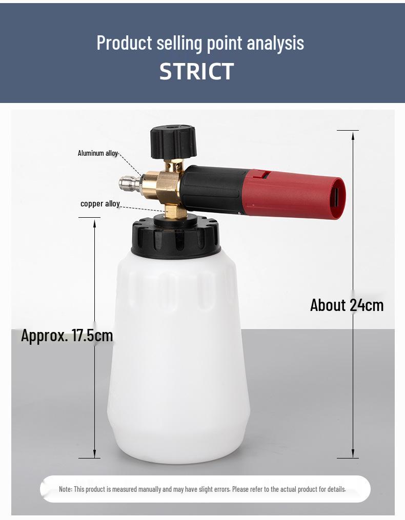 High-Pressure Big Mouth Car Wash Foam Sprayer - Fan-Shaped Snow Foam Gun