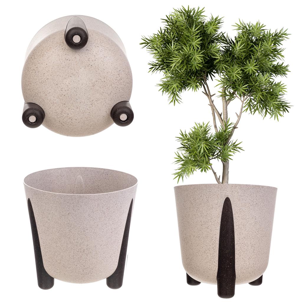 KADAX Flowerpot Flower Pot Leg Cover + Insert Flowerpot 18cm Gray