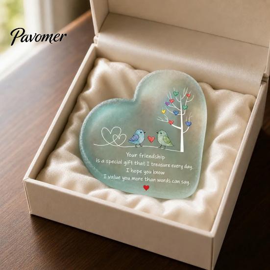 Sentimental Christmas Gifts for Besties Heart Ornament with Heartwarming Message, Best Friend Decorative Ornaments Car Keepsake, Acrylic Desk