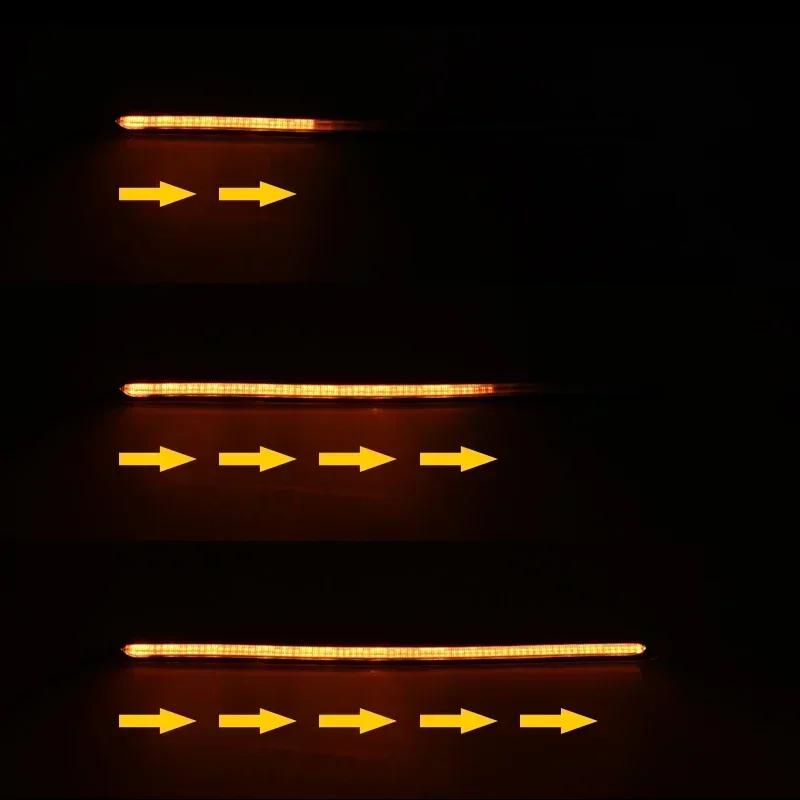 Waterproof LED Daytime Running Lights – Universal Auto DRL with Sequential Back Signal, Yellow Light for Cars, 12V DC