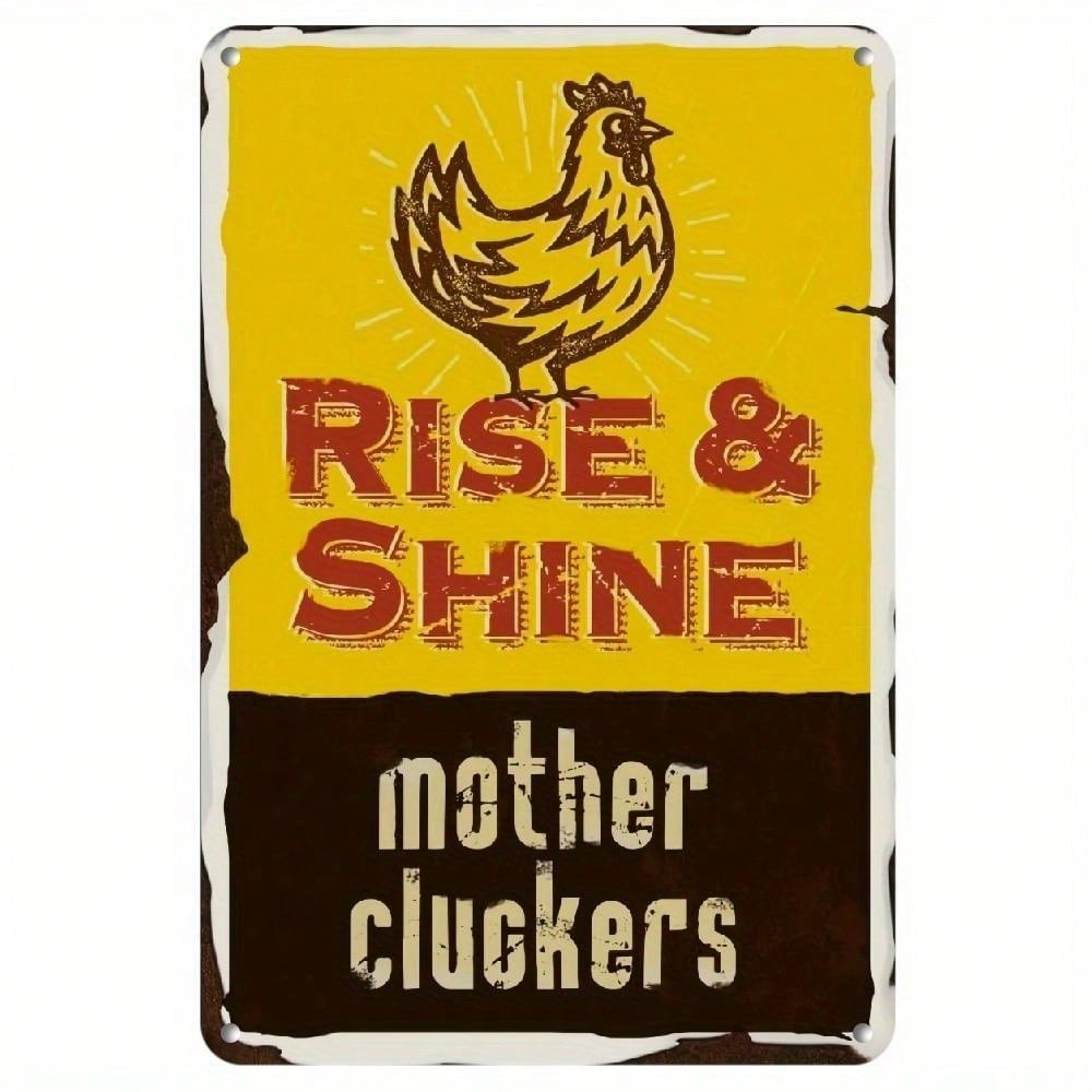 Vintage Metal Wall Art Rustic Chicken Rooster Tin Sign 8x12 Country Home Decor 20x30