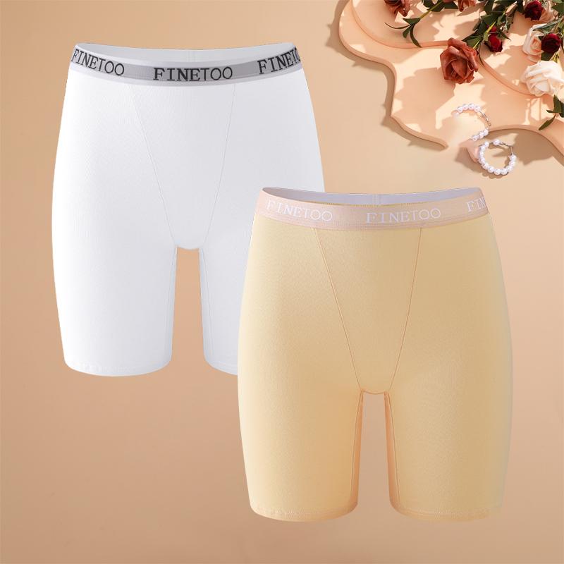 

2pcs Women s High Waisted Boxer Briefs Cotton Plus Size Panties Sexy Elastic Waistband Sports Shorts Casual Comfortable Lingerie S