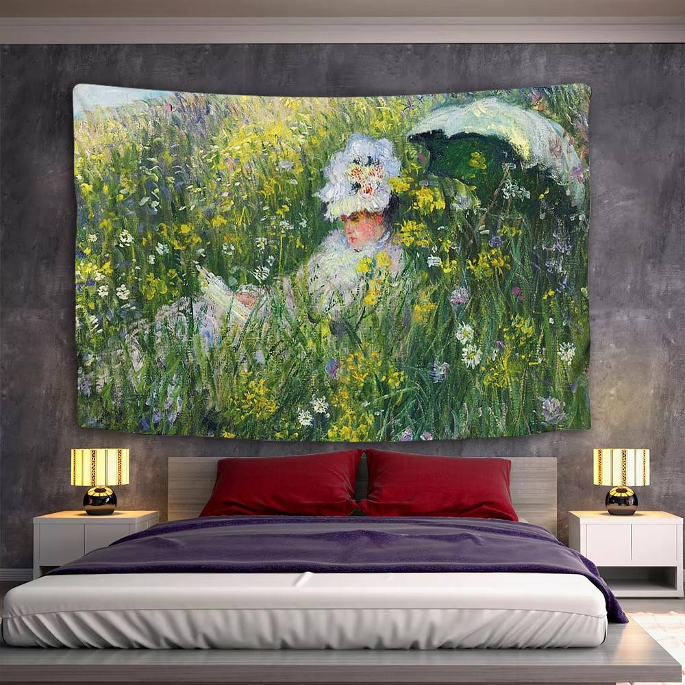 Claude Monet Tapestry Wall Hanging Tapestry Art Deco Blanket Curtain Hanging At Home Bedroom Living Room Decor