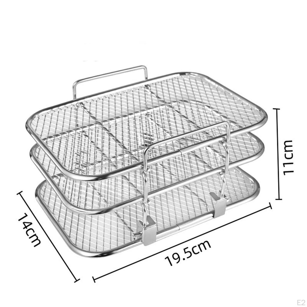 3 Layer Air Fryer Rack Sturdy Multipurpose Stackable Accessories