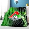 Green And Red Soccer Emblem Printed Throws Blanket Soft Flannel Blankets for Couch Bed Gifts for Men Women Picnic blanket Christmas gifts