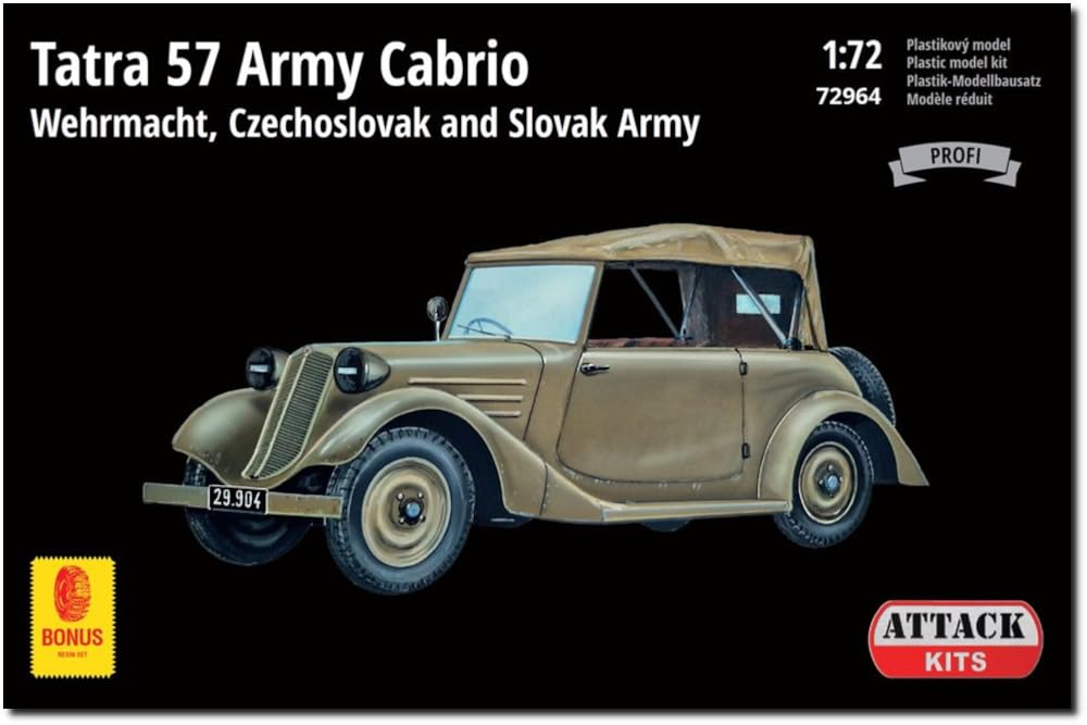 

Attack Hobby Kit Tatra 57 Cabrio Requisitioned Car Plastic Model AHK72964 1/72 (Car)