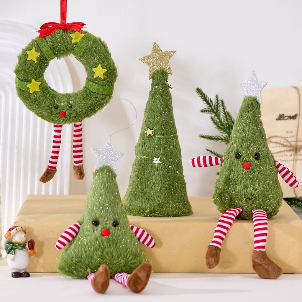 Trendy Plush Christmas Tree Wreath Ornament & Photography Prop