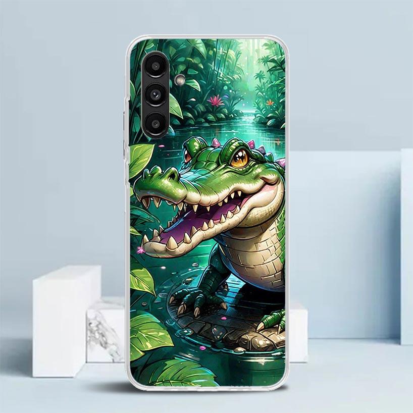 Crocodile Animal Phone Case For Samsung Galaxy A17 A37 A57 A16 A15 A14 A13 A56 A55 A54 A53 A36 A35 A34 A33 A26 A25 A24 A23 Galax