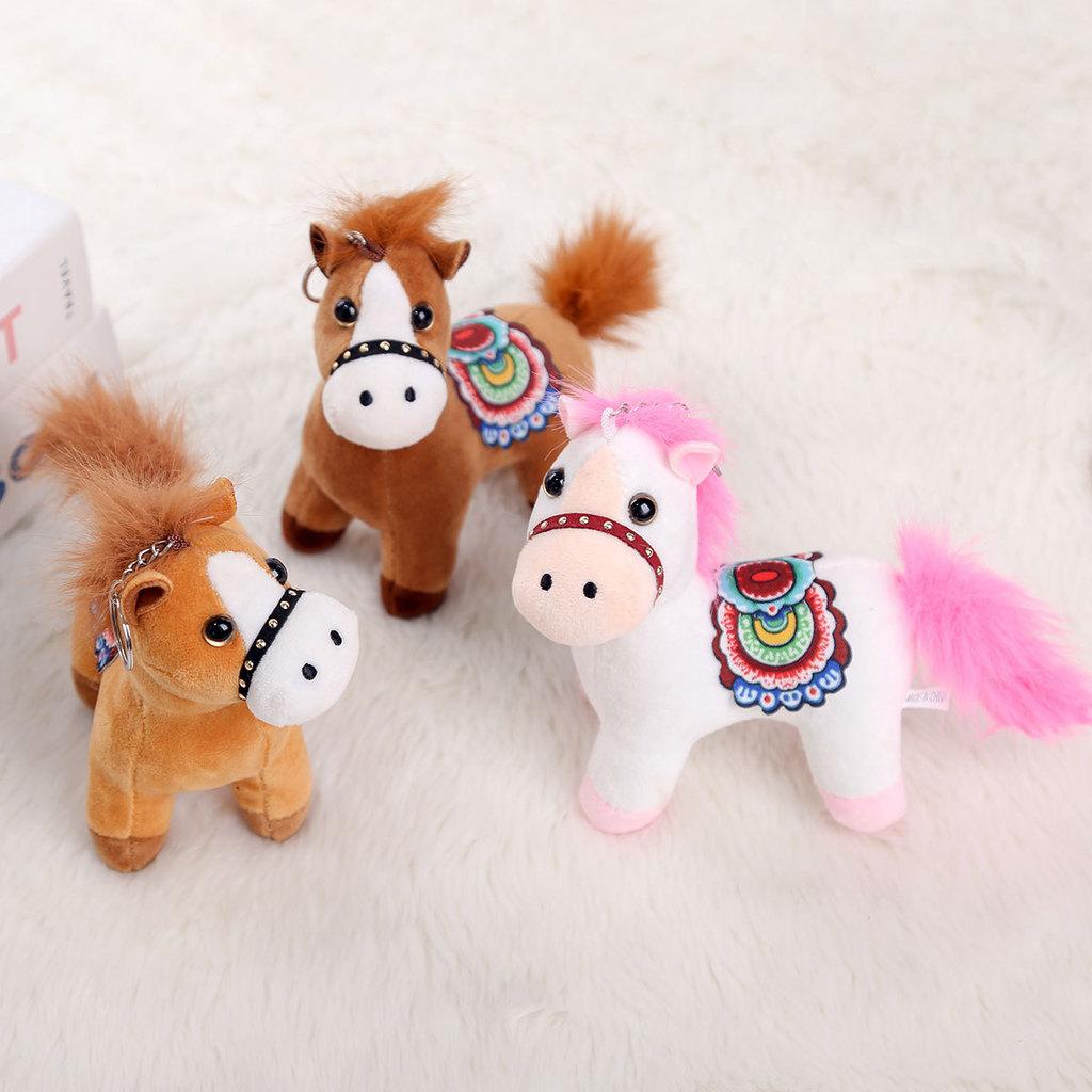 Pony Animal Plush Toy Keyring Featuring Short Plush Material For Gift Giving