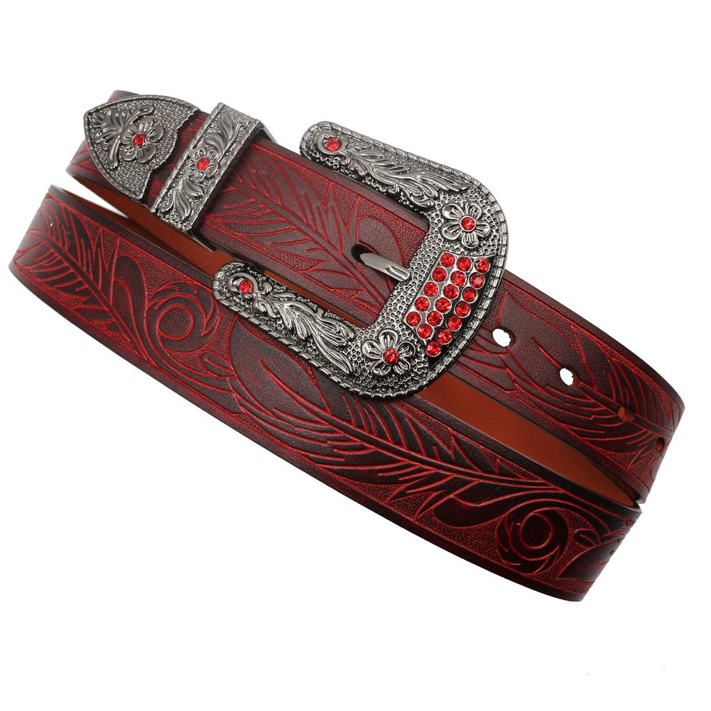Retro Tang Turf Carved Belt Head Layer Yellow Cowhide Belt Three-dimensional Carved Vegetable Tanned Leather Belt Genuine Leather Pattern Embossed