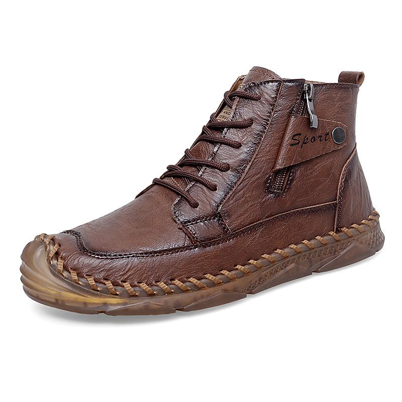 Men s High-Top Martin Boots: 2025 Autumn/Winter Trendy Casual Motorcycle Workwear Ankle Boots 40