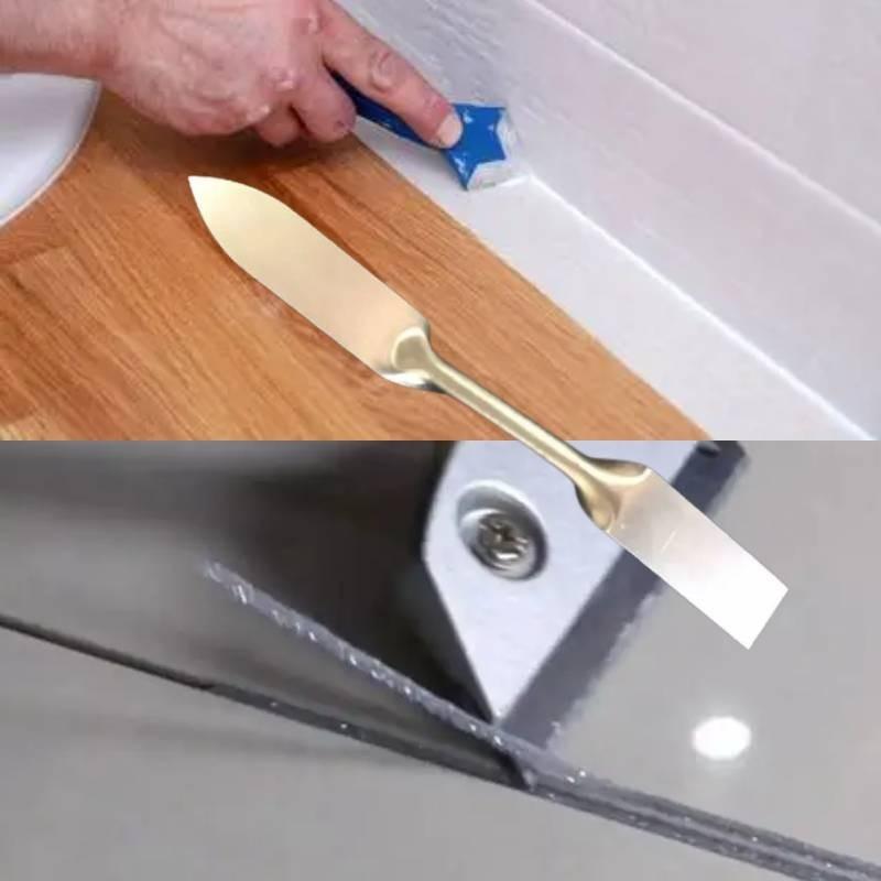 New Angle Glass Glue Scraper Stainless Steel Putty Knife With Chromium Vanadium Steel Body