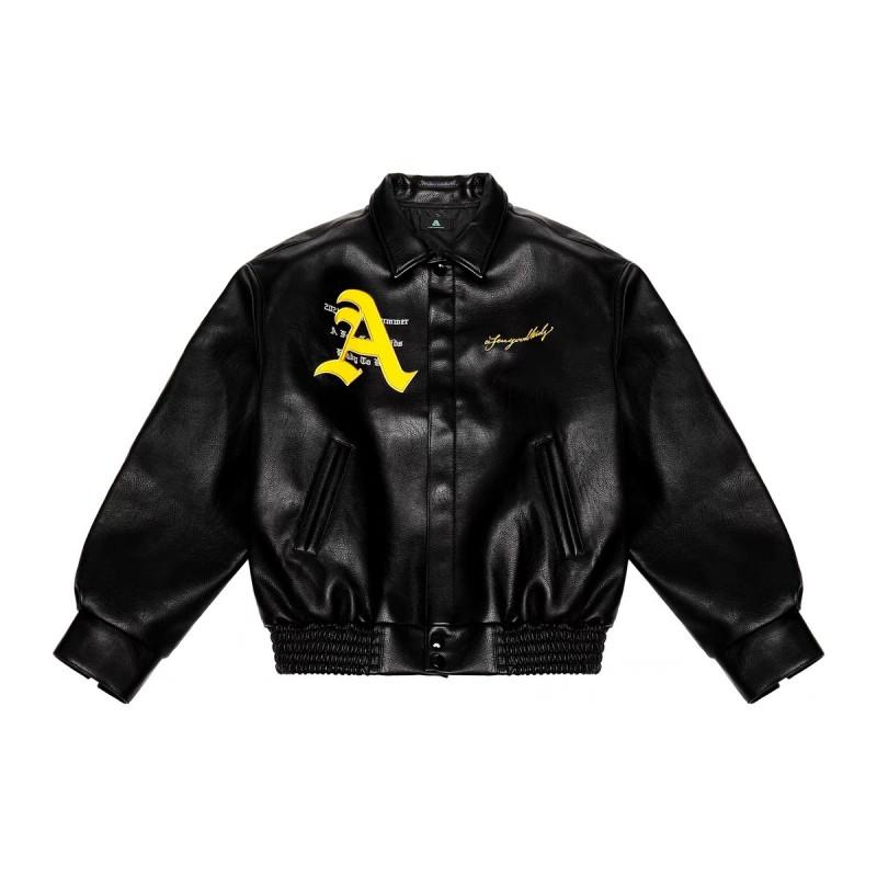 Unisex Streetwear PU Leather Jacket With