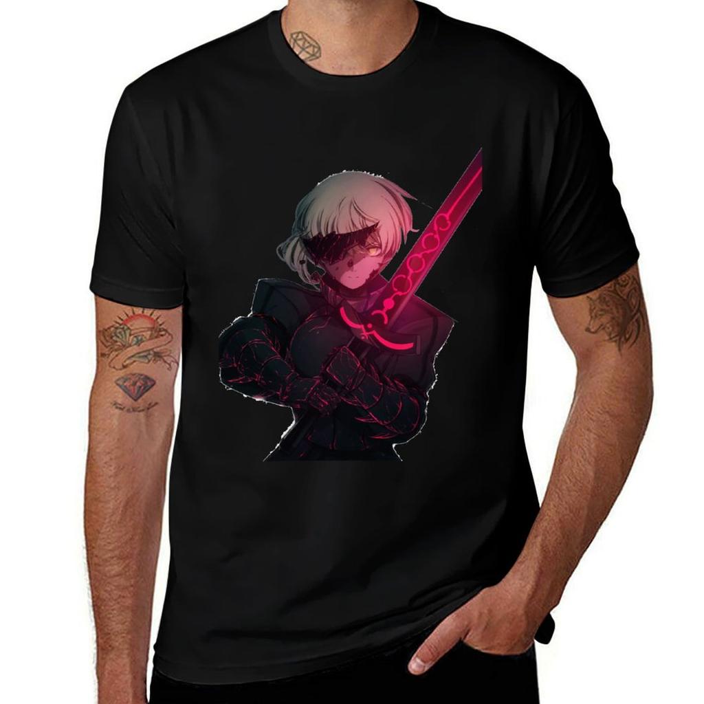 Female Swordsunisex With Amazing Red Glow Tshirt All Weather Casual Short Sleeve Tshirt