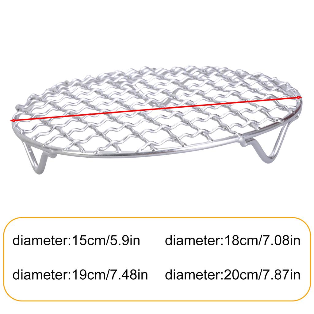 Stainless Steel Round Baking Rack Outdoor BBQ Accessories Easy Cleaning Suitable for Grilling Roasting and Cooling