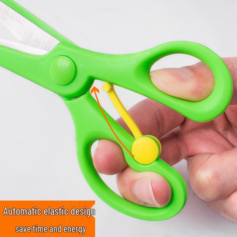 Children's Elastic Safety Scissors with Round Head for Paper Cutting