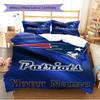 Name Custom New England Patriots Logo Pattern Bedding Set Quilt Cover Pillowcase Home Decor Gift (1 * Duvet Cover + 2 * Pillowcase, Without Core)