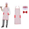 Kitchen Apron With Double Functional Pockets Matching Headwear Halloween Party Attire For Waitstaff Holiday Event