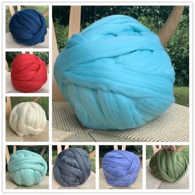 8cm Thick DIY Chunky Hand-Knitted Blanket with Imitation Wool Yarn