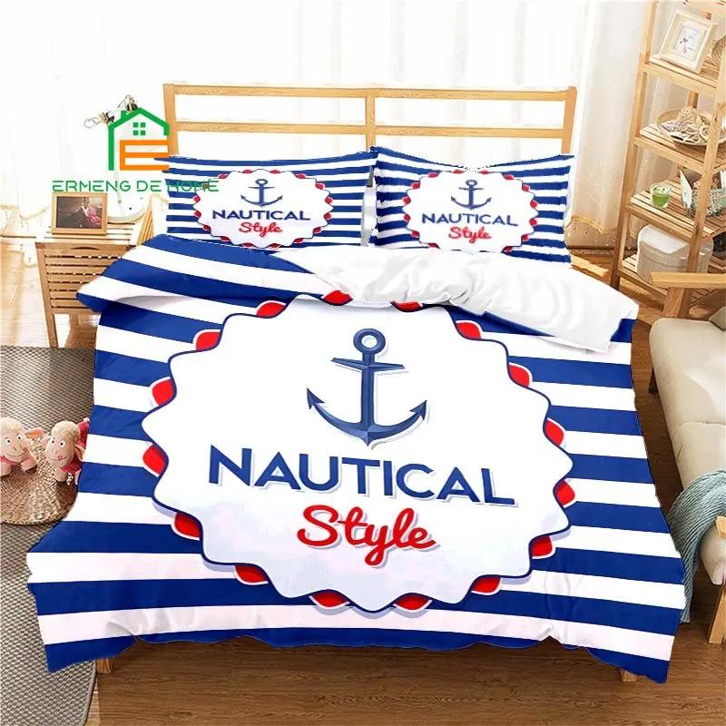 Comforter Nautical Anchor Pattern Bedding For Aldult Kids Bed Set Game Comforter Bedding Set